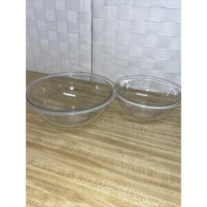 Vintage PYREX Clear Nesting Mixing Bowls Set of 2 #323 & #325 Kitchen Baking
